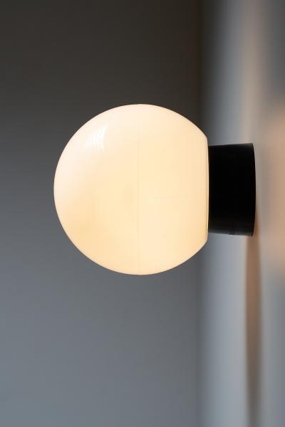 Opaline Glass and Bakelite Sphere Wall or Ceiling Light 1970s
