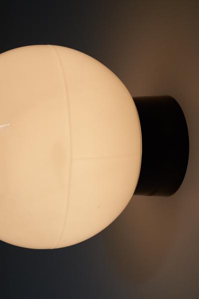 Opaline Glass and Bakelite Sphere Wall or Ceiling Light 1970s