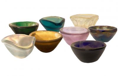 Opaline Iridescent Murano Glass Bowl 2