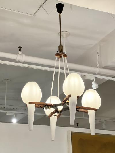 Opaline Suspended Four Glass Pendant