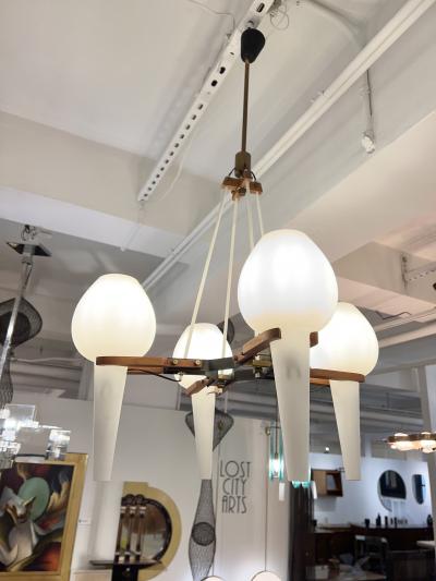 Opaline Suspended Four Glass Pendant