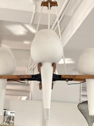 Opaline Suspended Four Glass Pendant