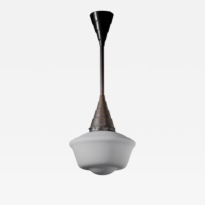Opaline glass and metal pendant