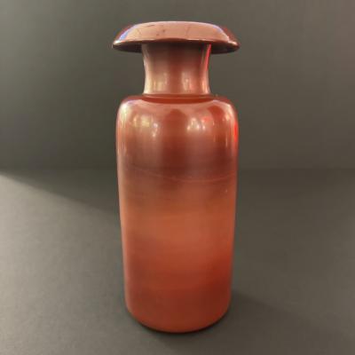 Opaque Pompeiian red glass vase Italian 1960s