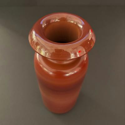 Opaque Pompeiian red glass vase Italian 1960s
