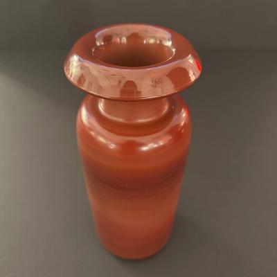Opaque Pompeiian red glass vase Italian 1960s