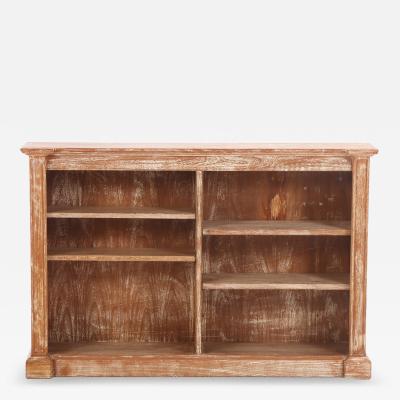 Open Cerused Oak Bookcase with Adjustable Shelves C 1945