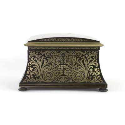 Opulent Ebony Brass Boulle Marquetry Stationery Box George IV 19th Century 