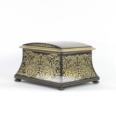 Opulent Ebony Brass Boulle Marquetry Stationery Box George IV 19th Century 