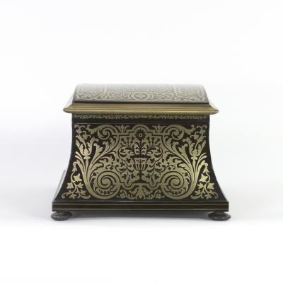 Opulent Ebony Brass Boulle Marquetry Stationery Box George IV 19th Century 