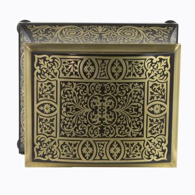 Opulent Ebony Brass Boulle Marquetry Stationery Box George IV 19th Century 