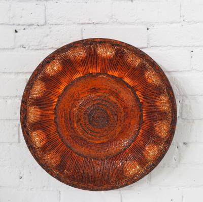 Orange Ceramic Wall Sconce by Carl Johan