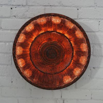 Orange Ceramic Wall Sconce by Carl Johan