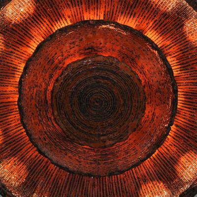 Orange Ceramic Wall Sconce by Carl Johan