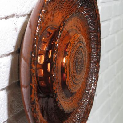 Orange Ceramic Wall Sconce by Carl Johan