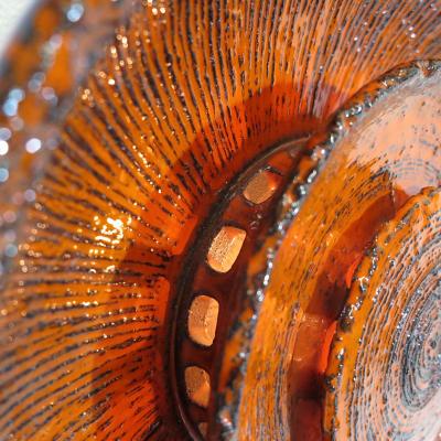 Orange Ceramic Wall Sconce by Carl Johan