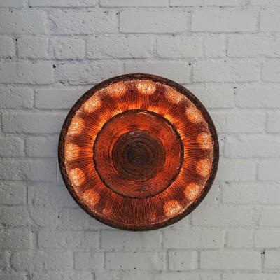 Orange Ceramic Wall Sconce by Carl Johan