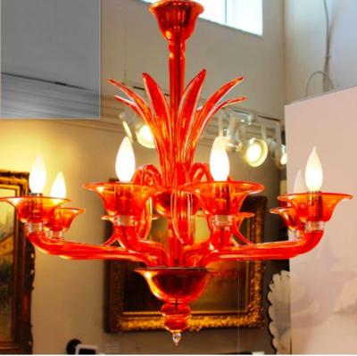 Orange Chandelier by Barovier Toso