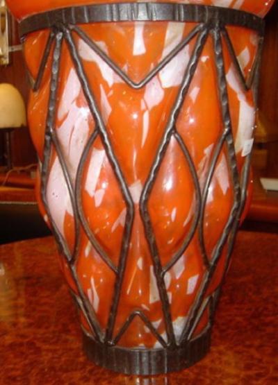 Orange and White Lorraine Vase