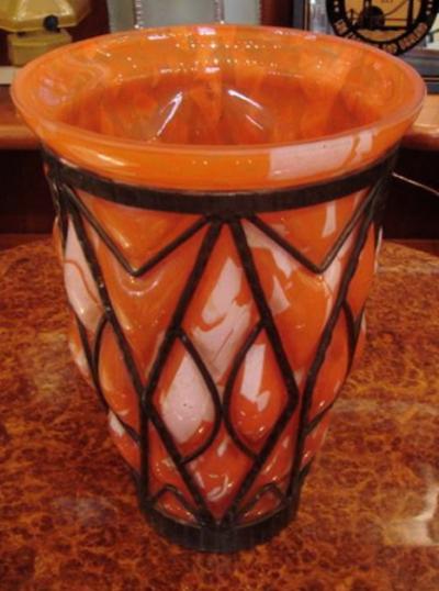 Orange and White Lorraine Vase