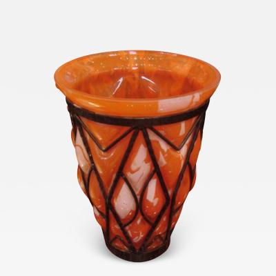 Orange and White Lorraine Vase