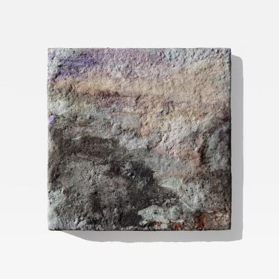 Orazio De Gennaro Terra Bruciata Alba II Small Abstract Purple and Grey Painting
