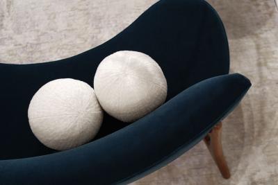 Orb Accent Pillow in Beige Alpaca by Holly Hunt