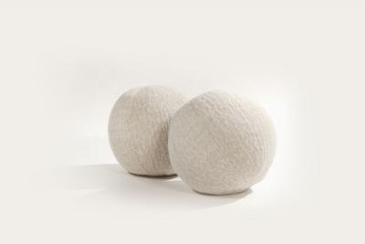 Orb Accent Pillow in Beige Alpaca by Holly Hunt