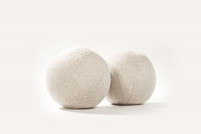 Orb Accent Pillow in Beige Alpaca by Holly Hunt