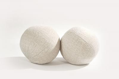 Orb Accent Pillow in Beige Alpaca by Holly Hunt