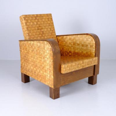 Organic Art Deco Lounge Chair in Birch and Traditional Bark Finland 1940s