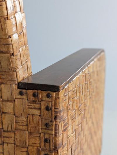 Organic Art Deco Lounge Chair in Birch and Traditional Bark Finland 1940s