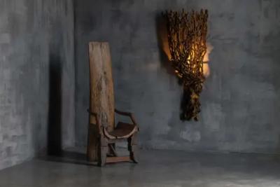 Organic Artisan Wall Sconce France 20th Century