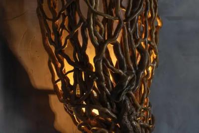 Organic Artisan Wall Sconce France 20th Century