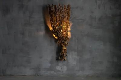 Organic Artisan Wall Sconce France 20th Century