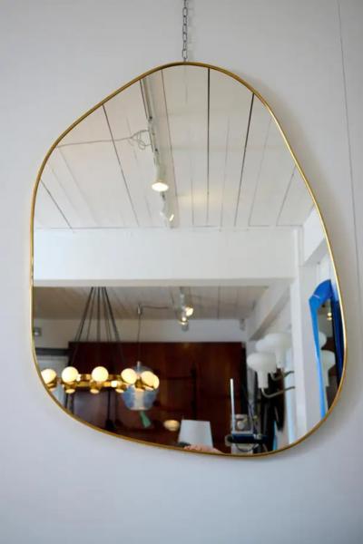 Organic Brass Frame Mirror