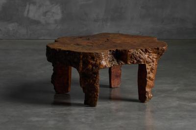 Organic Burl Wood Coffee Table France 1950s