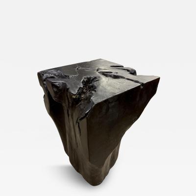 Organic Modern Black Teak Wood Side Table Stool IDN 2025