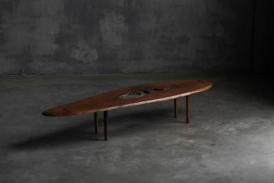Organic Modern Coffee Table with Natural Void France Mid 20th Century
