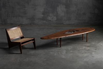 Organic Modern Coffee Table with Natural Void France Mid 20th Century