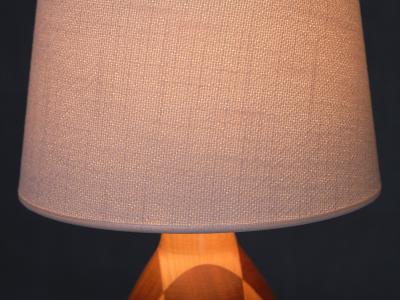 Organic Modern Dual Tone Table Lamp Turned Oak and Teak Denmark 1960s