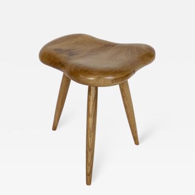 Organic Modern French Oak Stool or Side Table