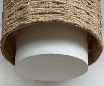 Organic Modern Made Goods Amani Drum Chandelier Strands of Abaca Large Size