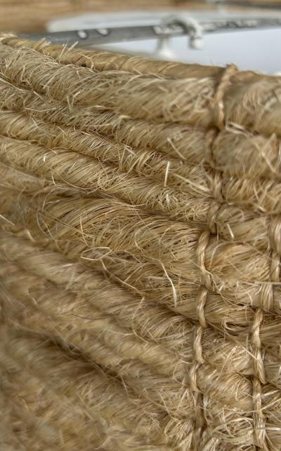 Organic Modern Made Goods Amani Drum Chandelier Strands of Abaca Large Size