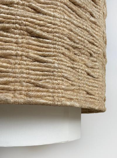 Organic Modern Made Goods Amani Drum Chandelier Strands of Abaca Large Size