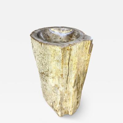 Organic Modern Petrified Wood Pedestal Sink IDN 2025