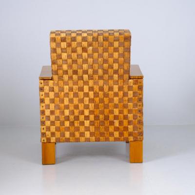Organic Modern Rehtori Armchair in Birch and Traditional Bark Finland 1940s