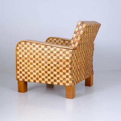Organic Modern Rehtori Armchair in Birch and Traditional Bark Finland 1940s