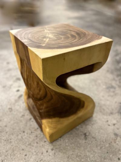Organic Modern Suar Wood Side Table Stool Handcarved IDN 2023