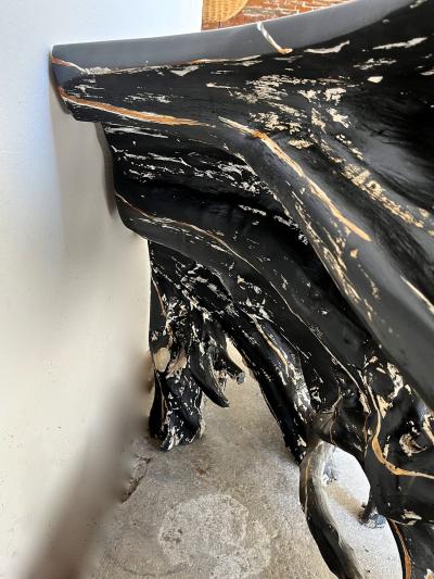 Organic Modern Teak Root Sideboard Console Table Handpainted by Artist 2023